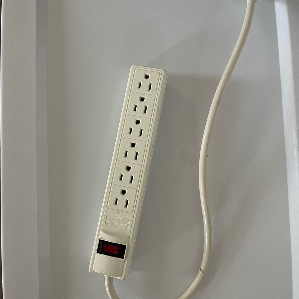 IKEA Cream Power Strip with Red Switch